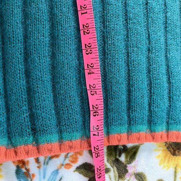 Vintage Barry Bricken Sweater Womens L Mohair Blue Knit Turtleneck Long Line - Picture 4 of 6